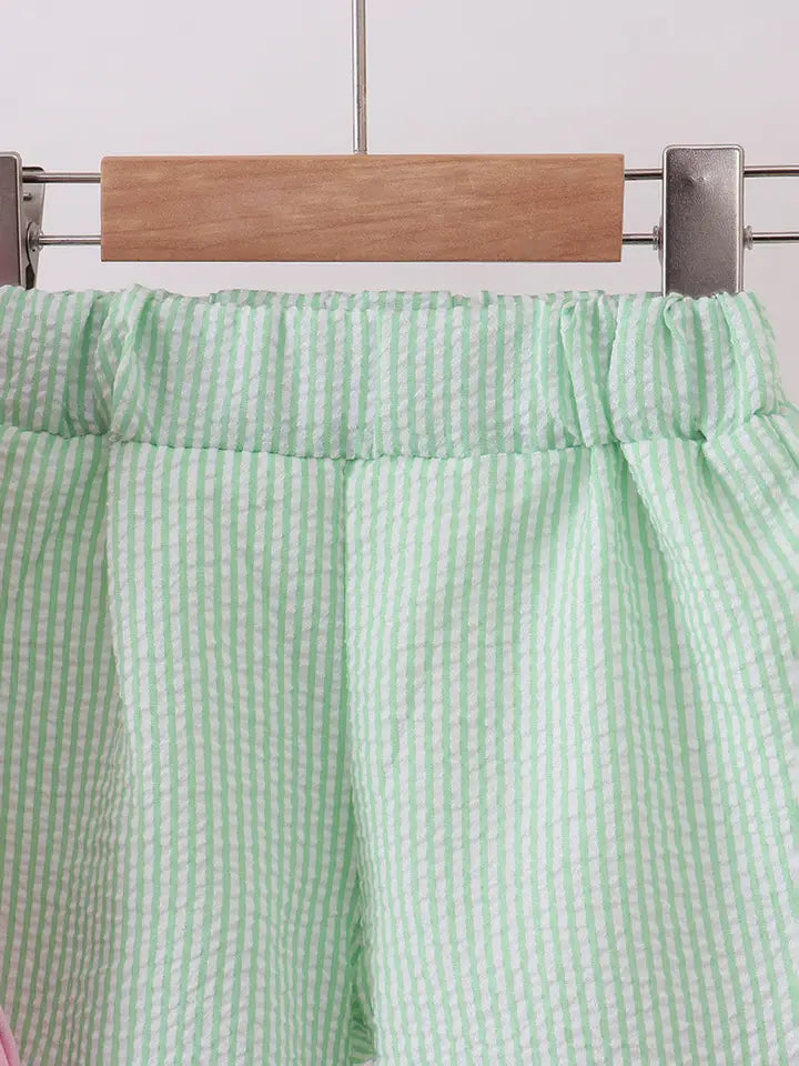 Lucky in Bows Seersucker Shorts Set