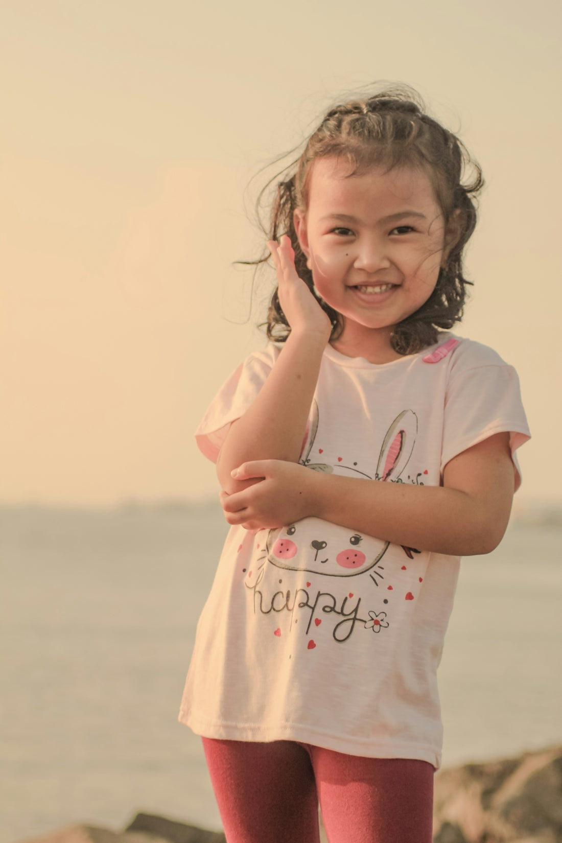 a little girl smiling