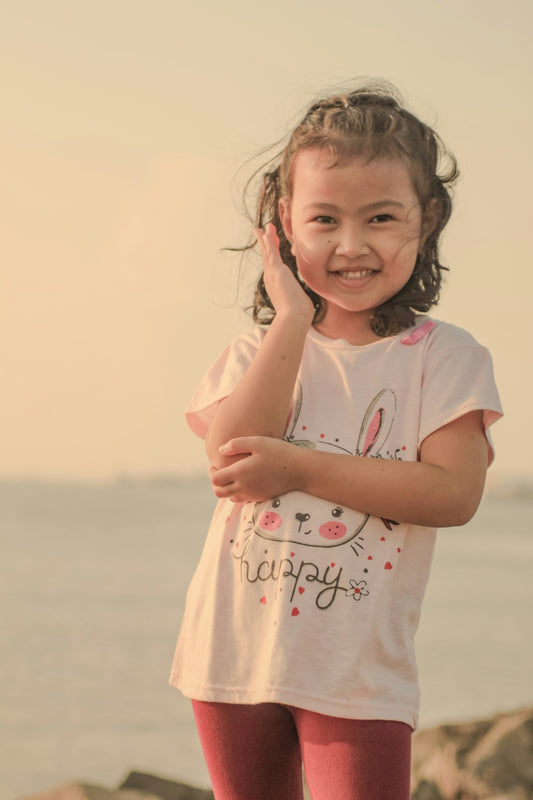 a little girl smiling