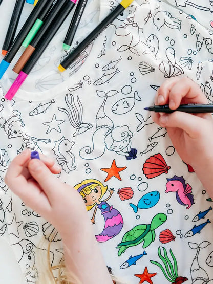 Mermaid Bamboo Coloring Pajama Set