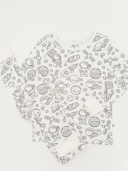 Space Bamboo Coloring Pajama Set