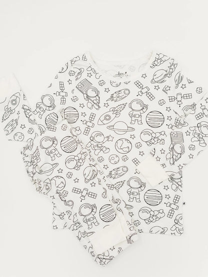Space Bamboo Coloring Pajama Set
