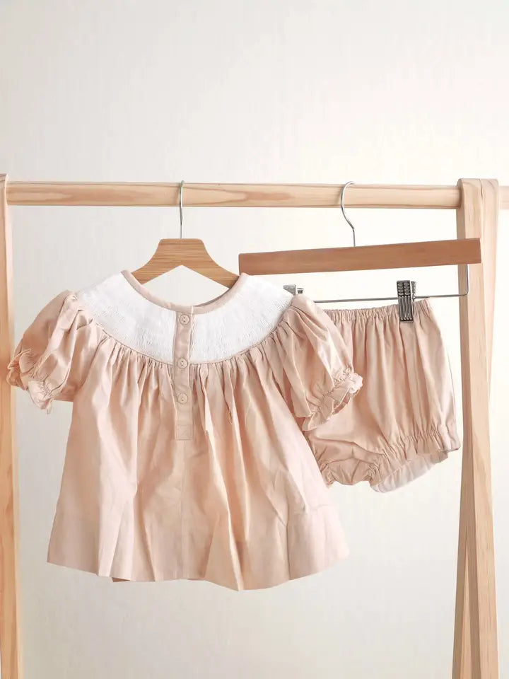 He Is Risen Hand- Smocked Heirloom Bloomer Set