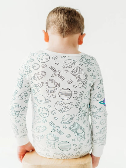 Space Bamboo Coloring Pajama Set