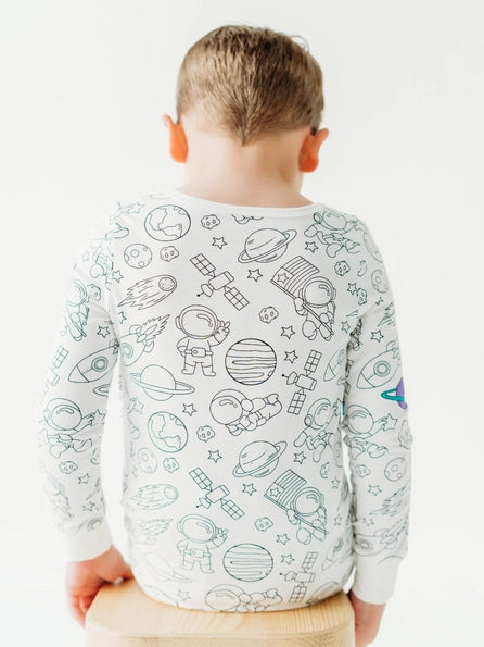 Space Bamboo Coloring Pajama Set